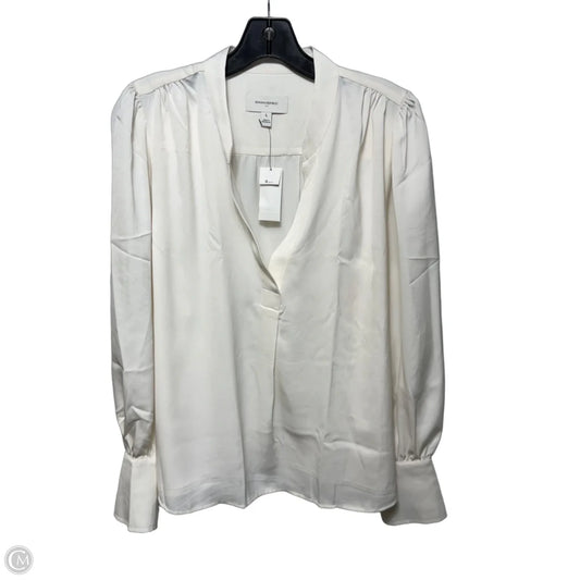 Blouse Long Sleeve By Banana Republic In Cream, Size: L