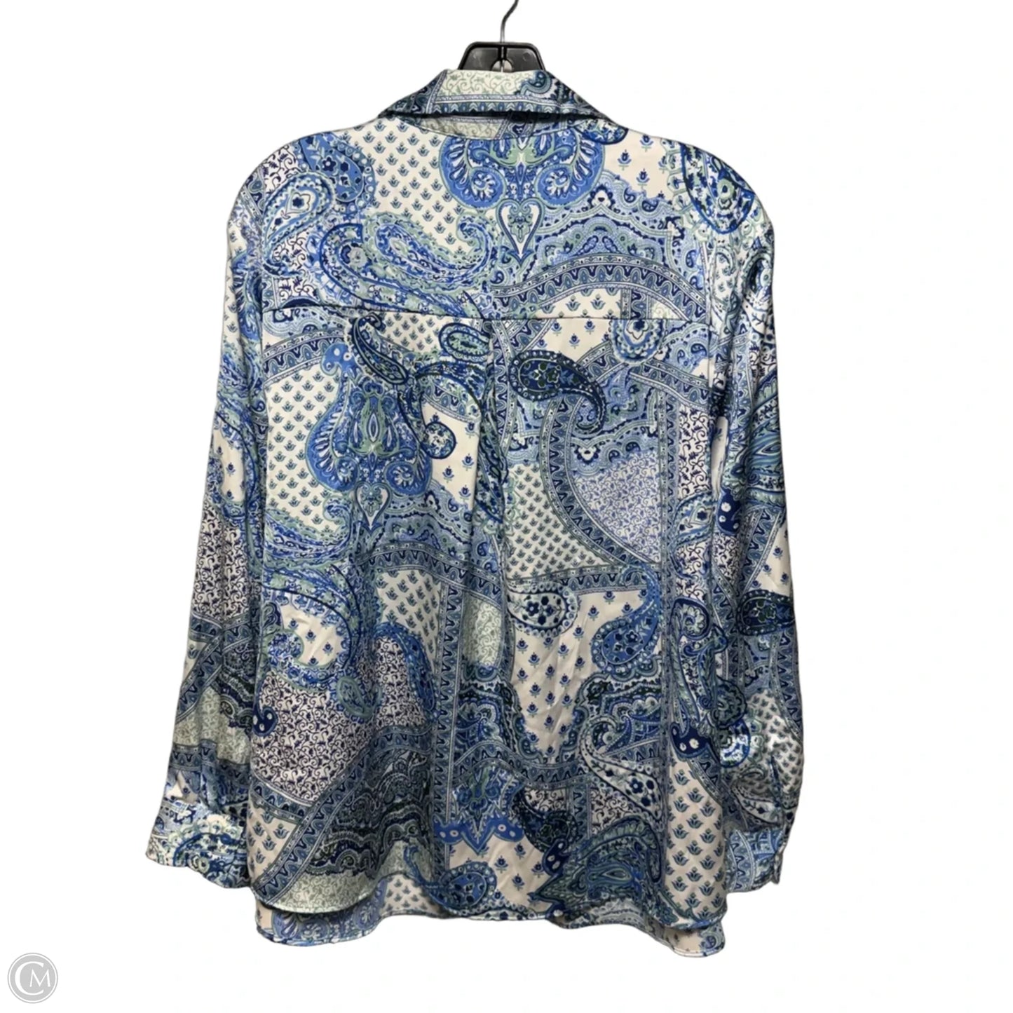 Top Long Sleeve By Maison D'Amelie In Paisley Print, Size: 1x