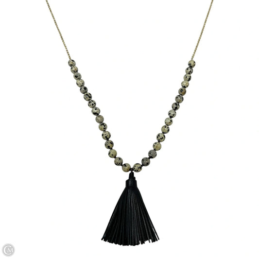 Dalmatian Stone Beaded Tassel Necklace Pendant By Kenneth Lane