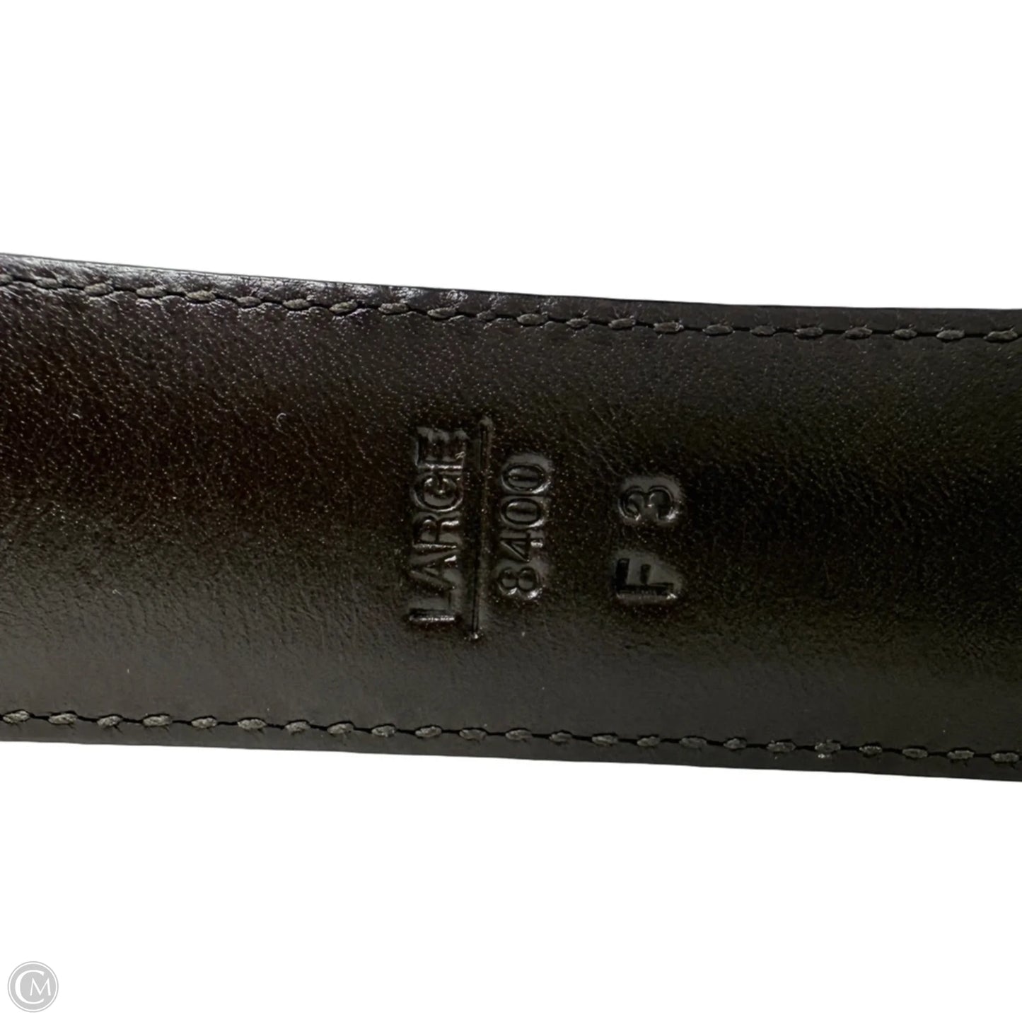 Classic Buckle Leather Belt Designer By Coach, Size: Large