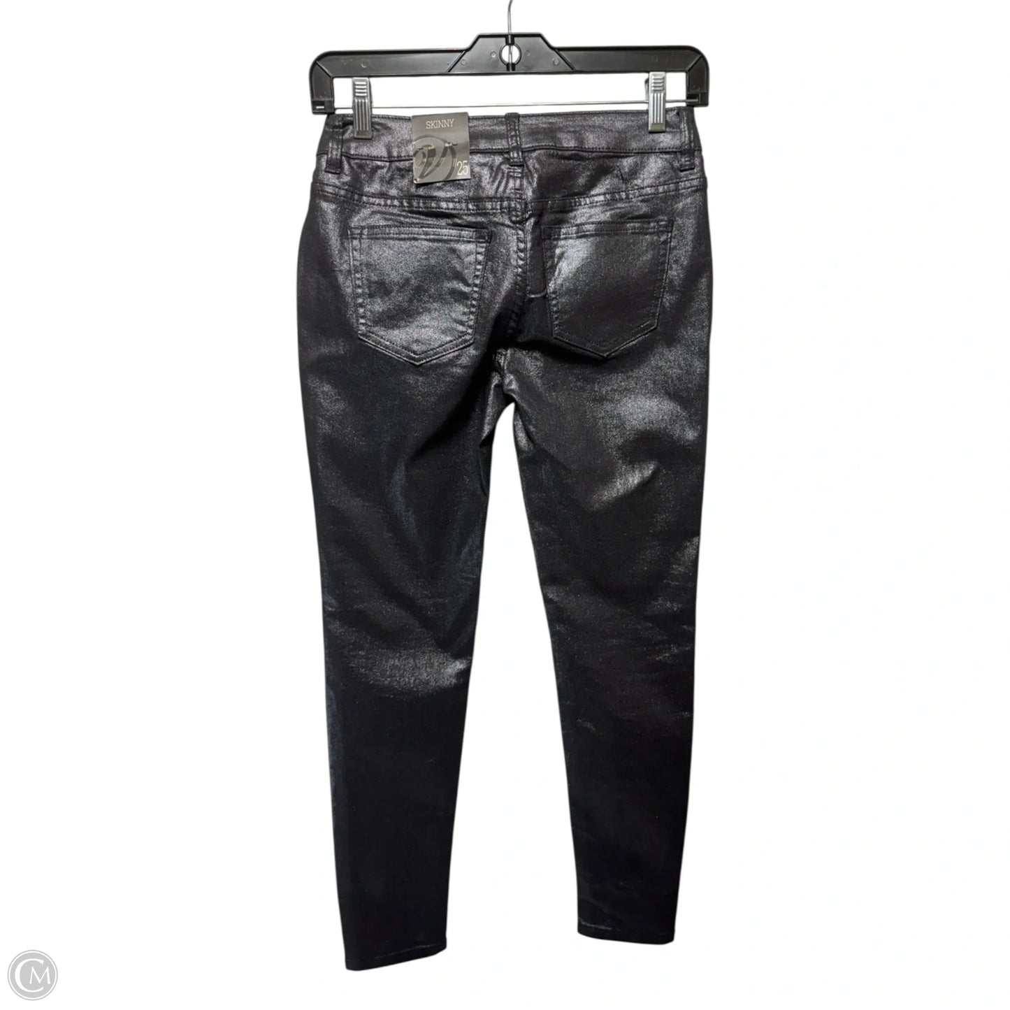 Metallic Jeans Skinny By Versona In Black, Size: 0