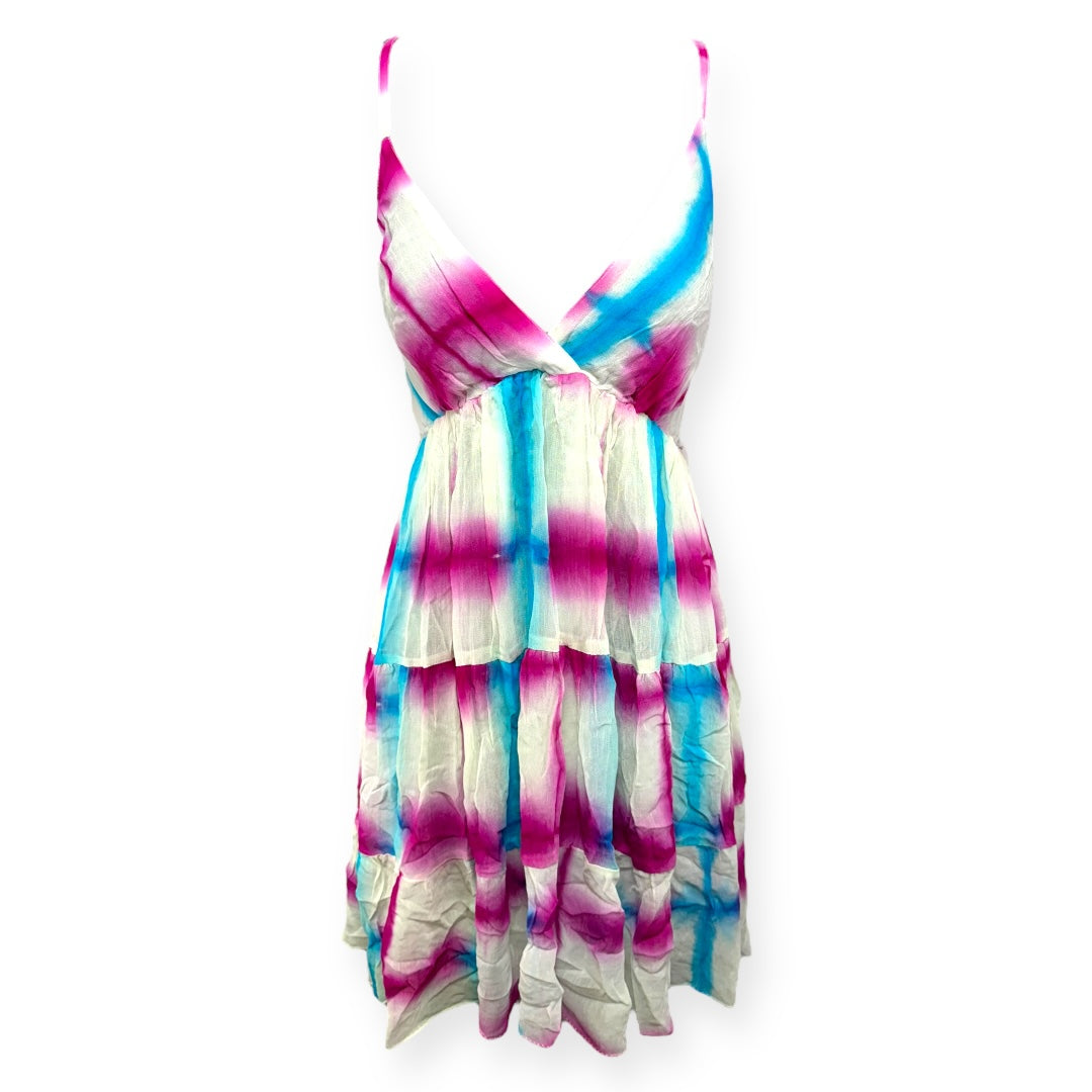 Tie Dye Print Dress Casual Midi Raga, Size M