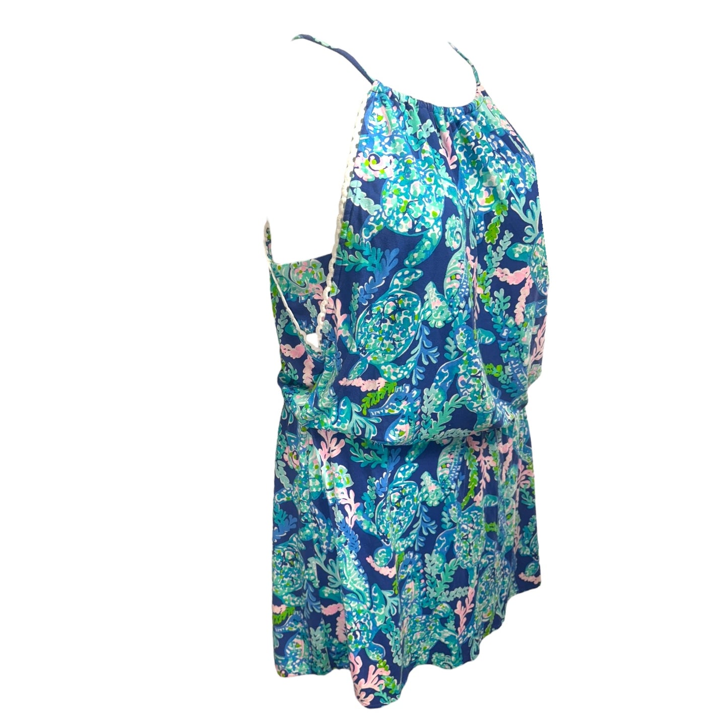 Gianna Skort Romper in Blue Sea Turtle Villa Corsica Lilly Pulitzer, Size M