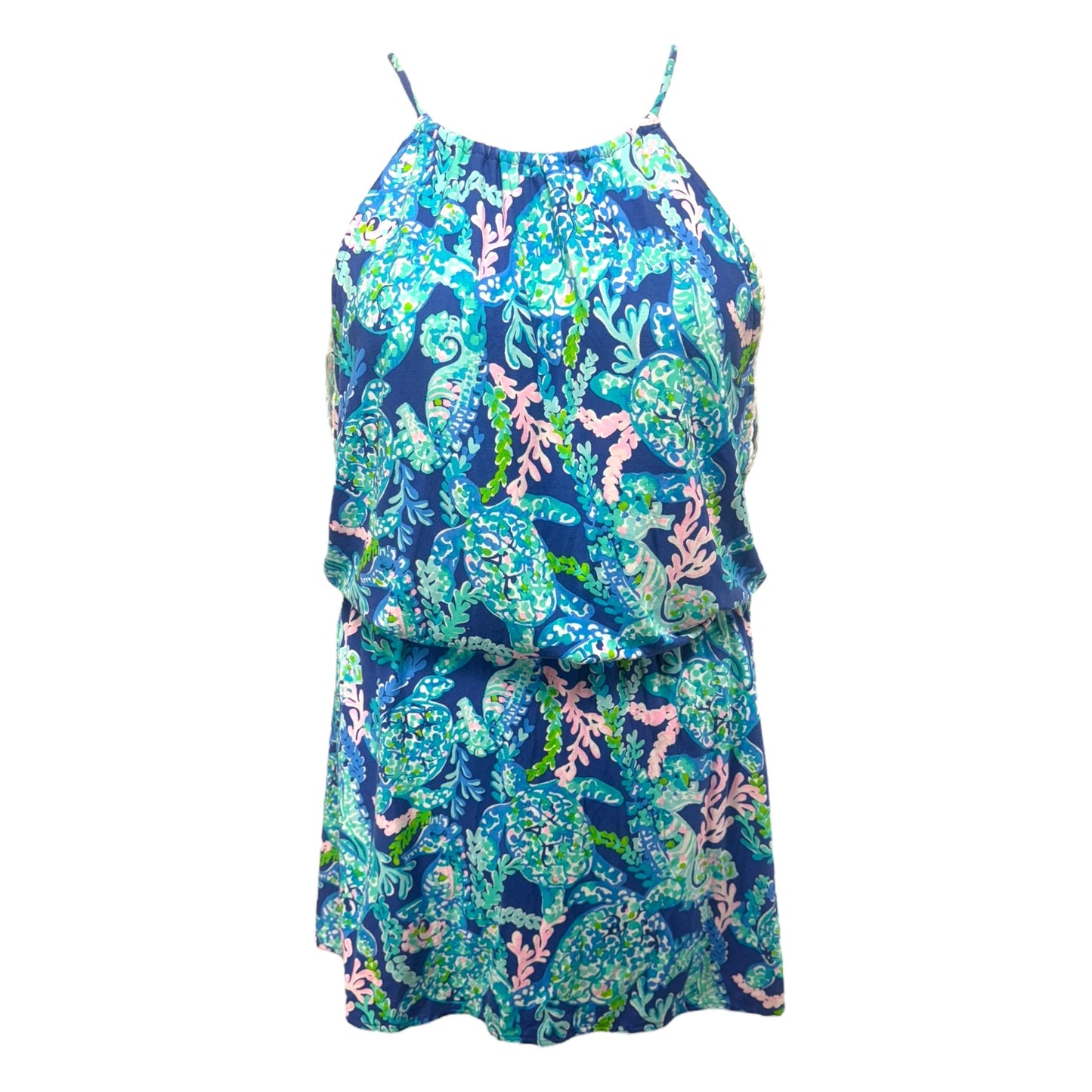 Gianna Skort Romper in Blue Sea Turtle Villa Corsica Lilly Pulitzer, Size M