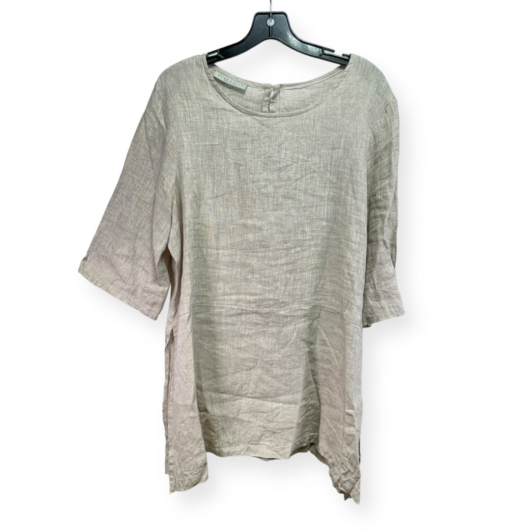 Linen Taupe Top 3/4 Sleeve Bryn Walker, Size M