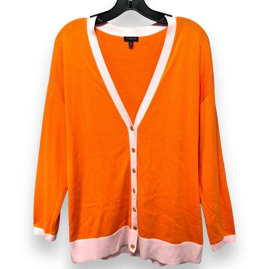 Sweater Cardigan By Talbots In Orange, Size: L