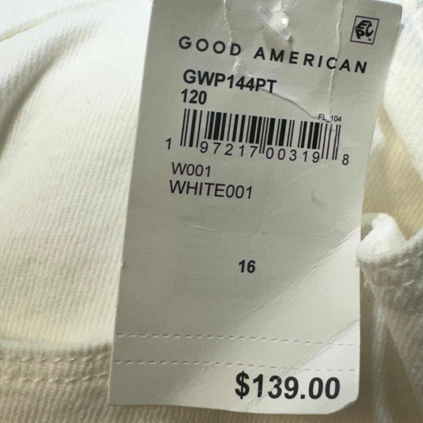 Good Waist Palazzo Jeans Flared By Good American In White, Size: 16