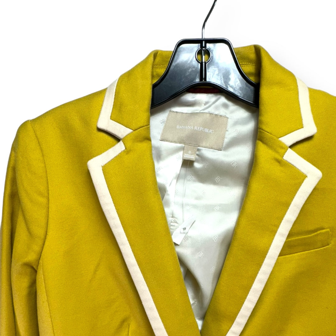 Blazer By Banana Republic In Yellow, Size: 0