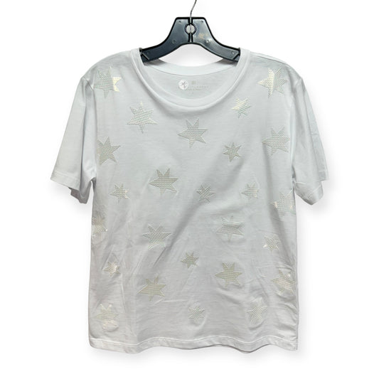 Sequin Star Top Short Sleeve By Elliott Lauren In White, Size: S