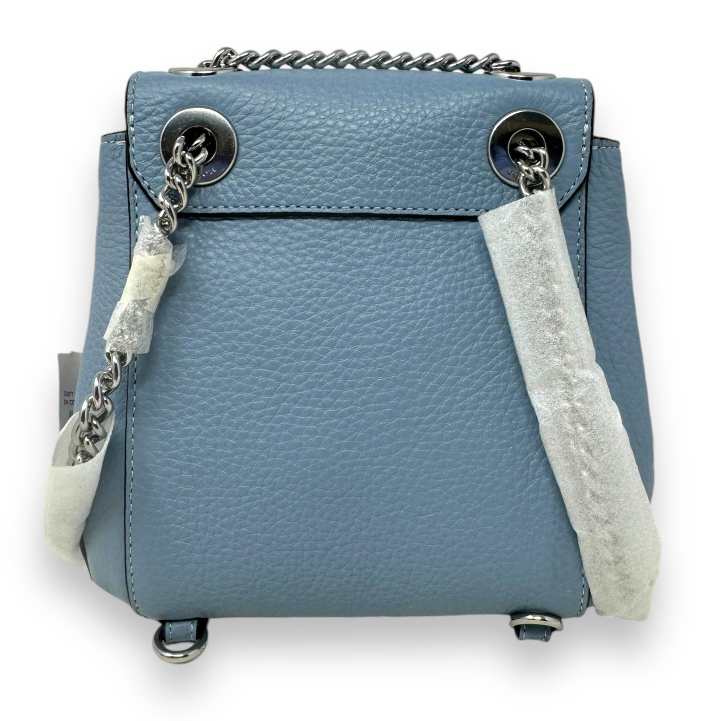 Convertible Mini Pebble Leather Backpack Designer By Coach In Cornflower Blue, Size: Small