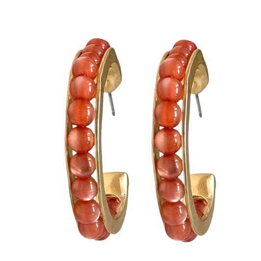 Calypso Faux Coral Beaded Hoop Earrings By Chico’s