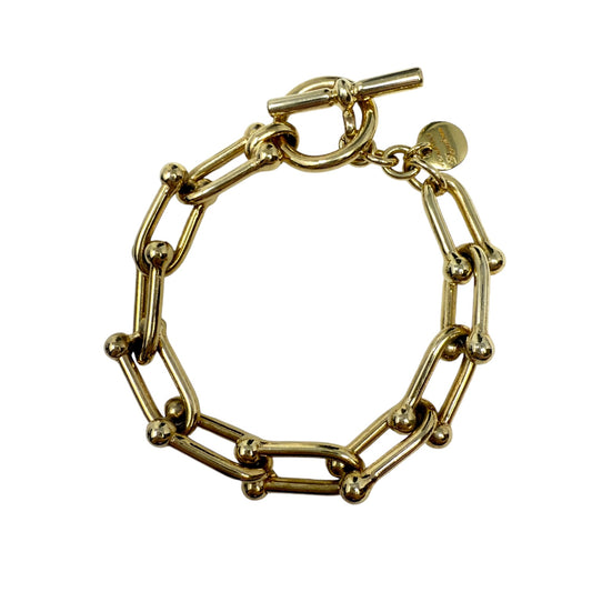 18K Gold Plated Bronze Dyadema U Link Bracelet By Mia Fiore