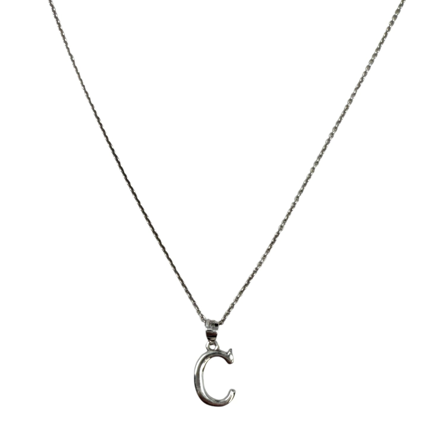 Sterling Silver “C” Pendant Necklace By Clothes Mentor