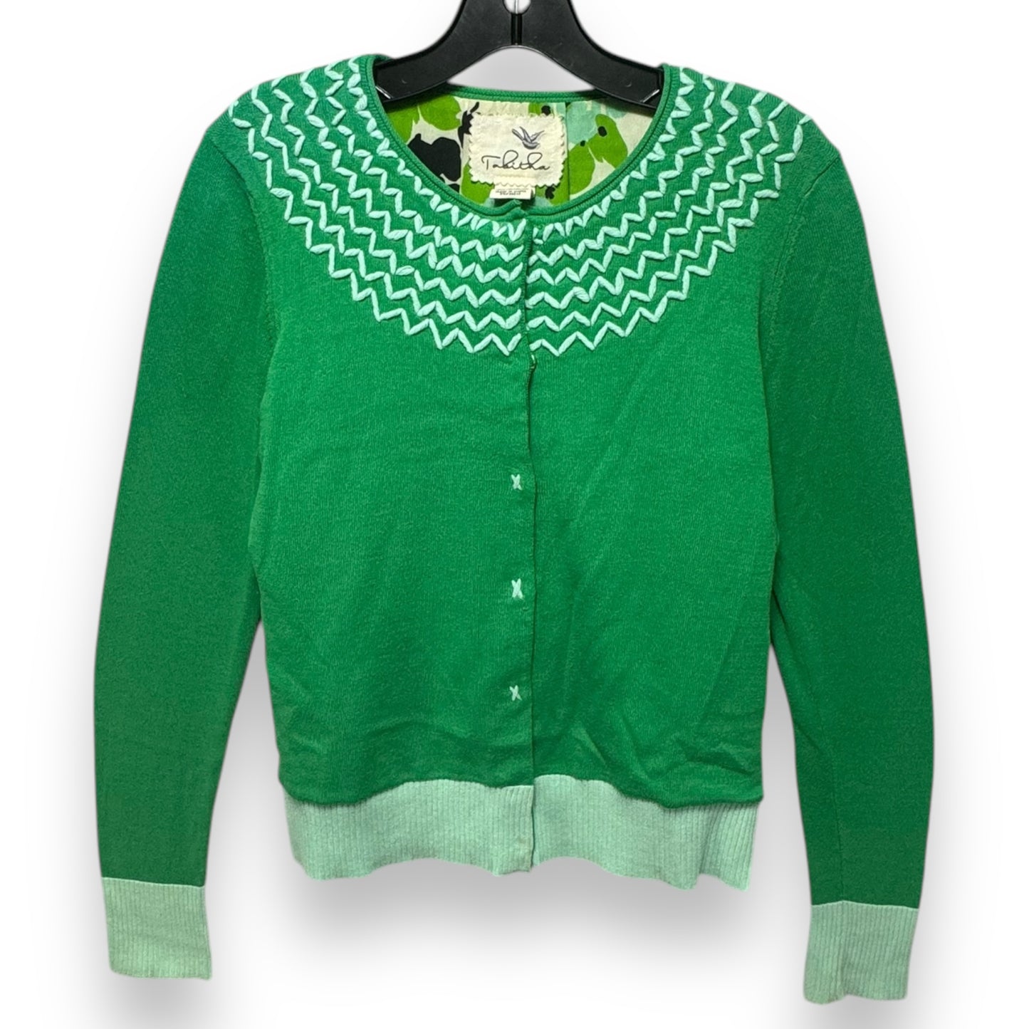 Sweater Cardigan By Tabitha In Green, Size: S