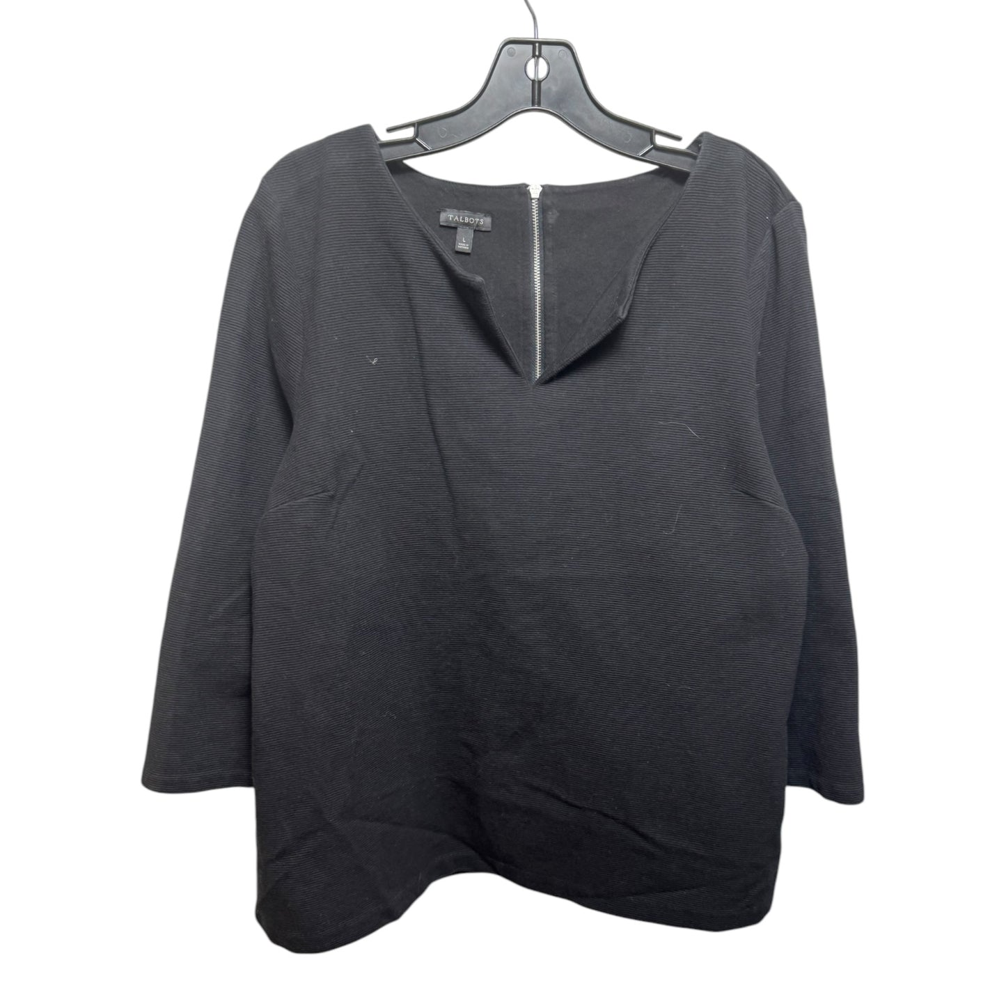 Top Long Sleeve By Talbots In Black, Size: L