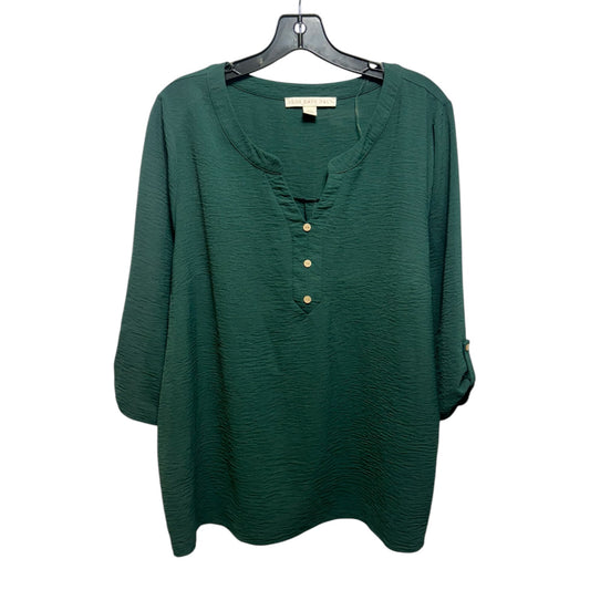 Top Long Sleeve By Good Days Only In Green, Size: 2x