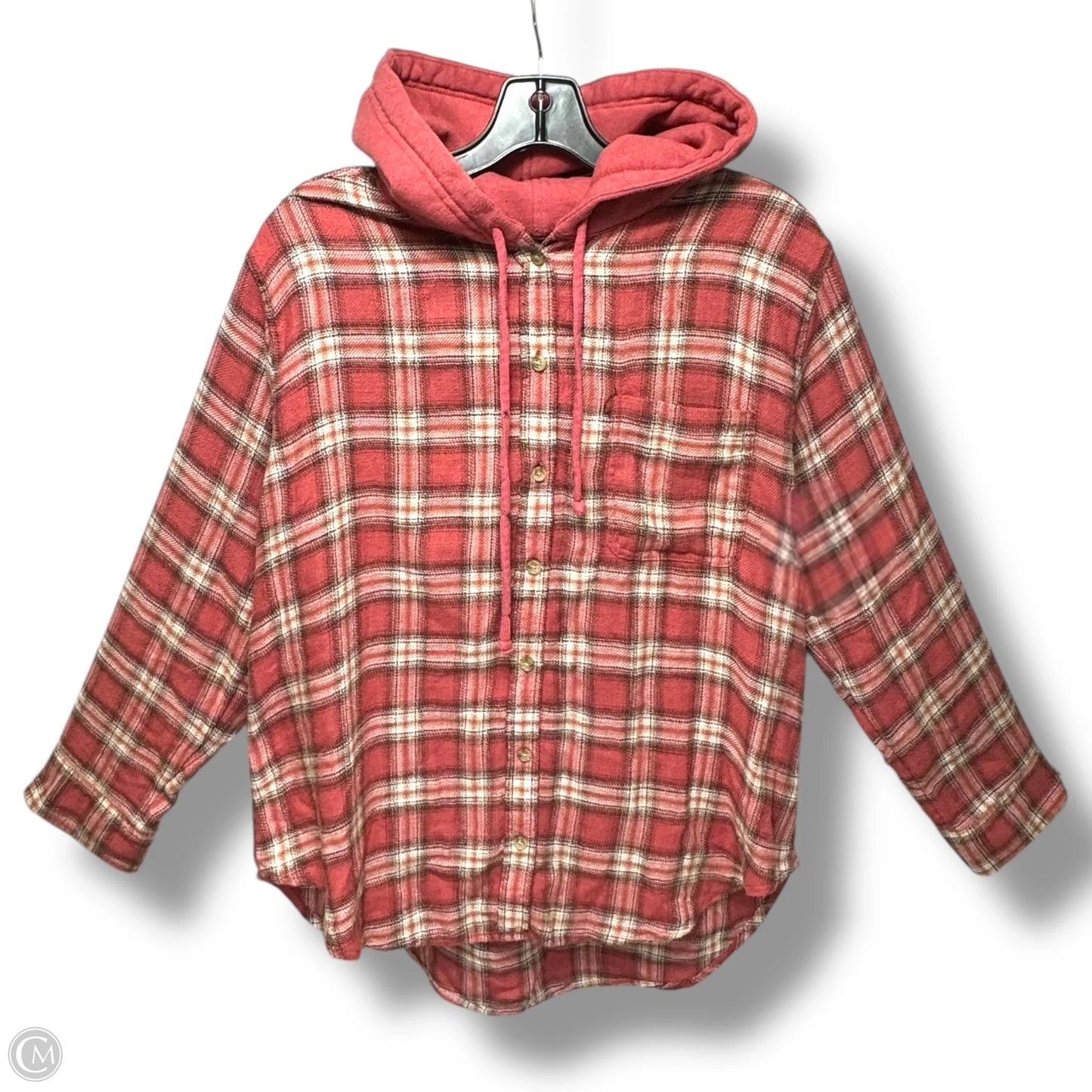 Top Long Sleeve By American Eagle In Plaid Pattern, Size: M