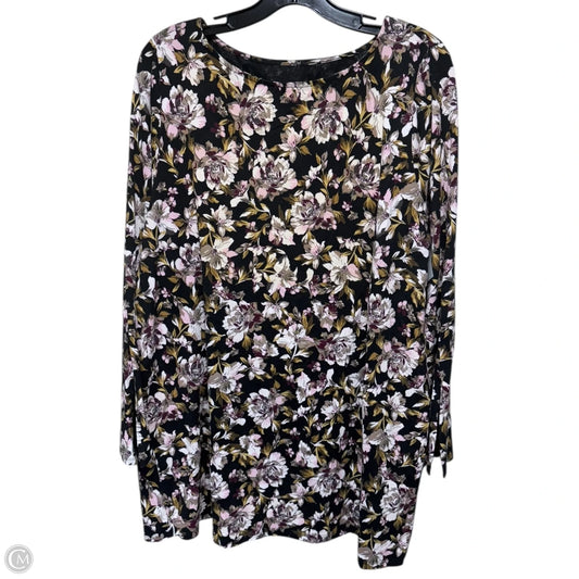Luxe Supima Split Sleeve Tunic Top Mini Dress By J. Jill In Floral Print, Size: XL