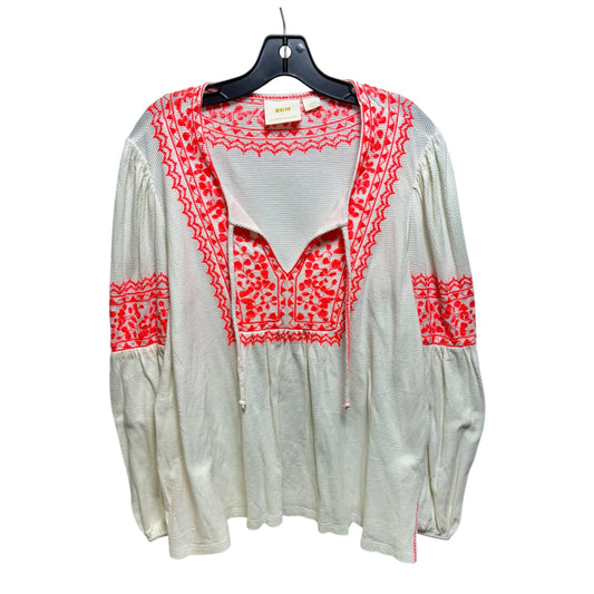 Top Long Sleeve By Maeve In White, Size: L