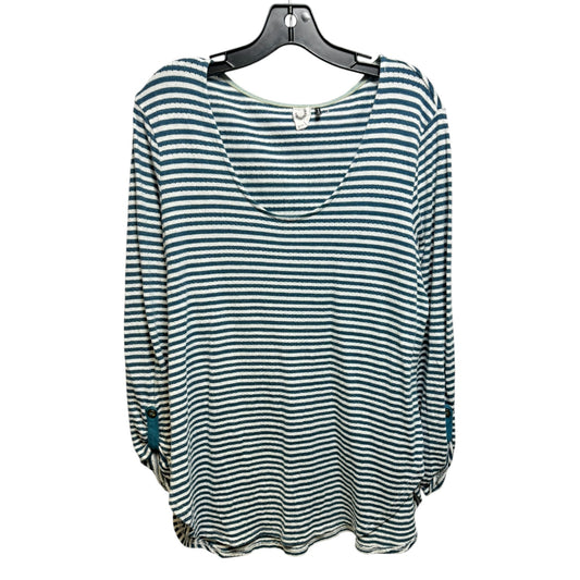 Top Long Sleeve By Anthropologie In Striped Pattern, Size: L