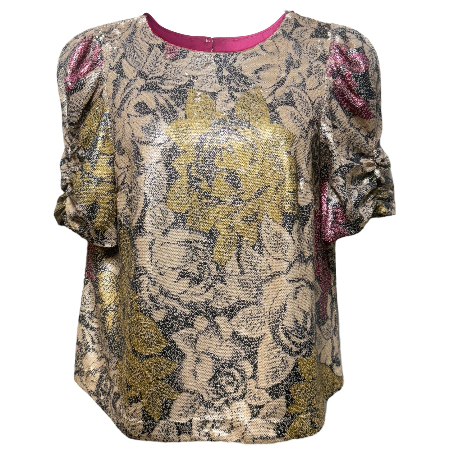 Marie Floral Sequin Blouse By Anthropologie In Floral Print, Size: 12