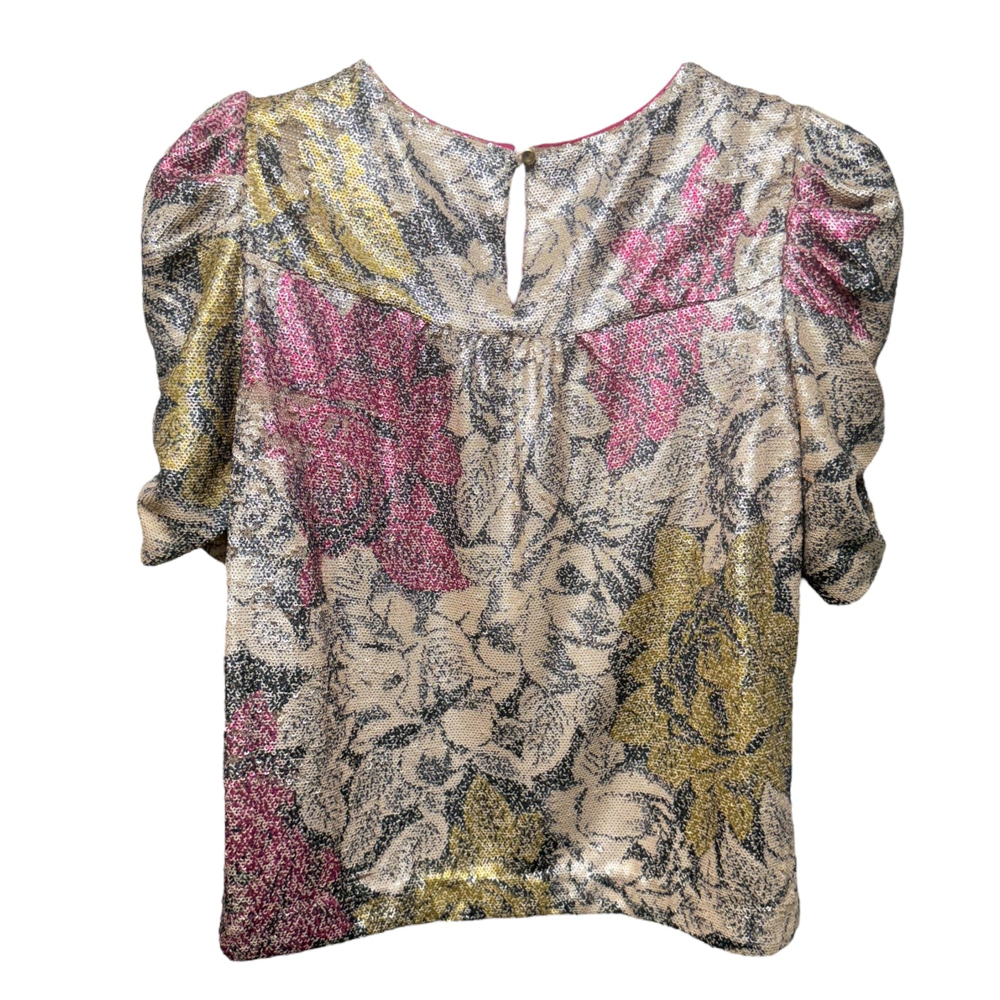 Marie Floral Sequin Blouse By Anthropologie In Floral Print, Size: 12