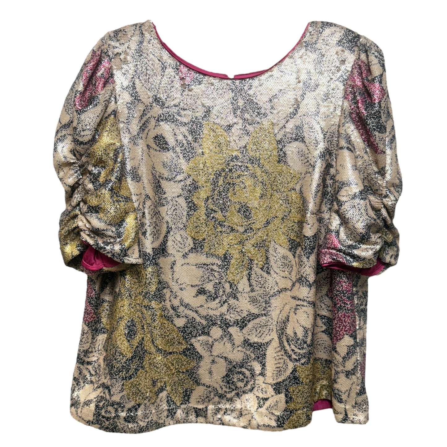 Marie Floral Sequin Blouse By Anthropologie In Floral Print, Size: 12