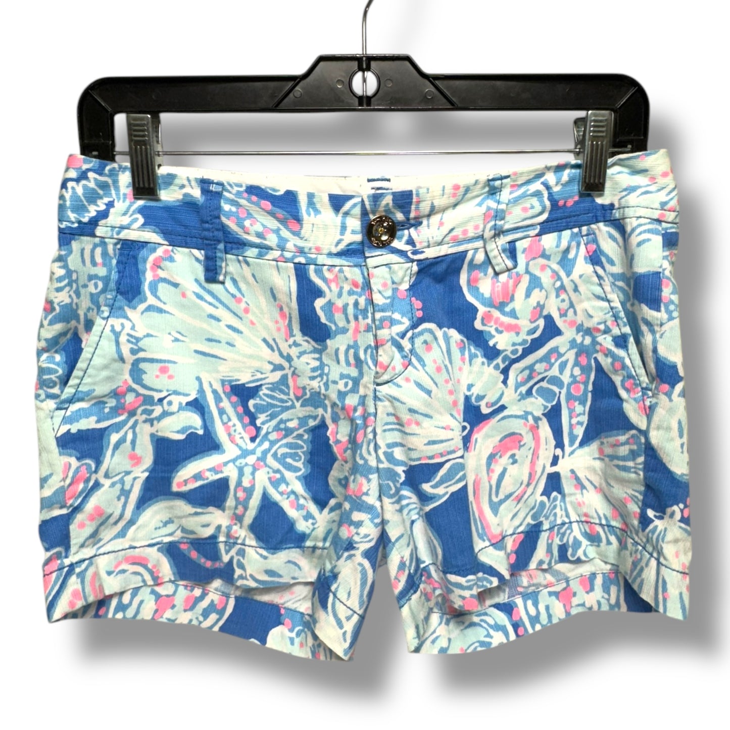 Callahan Shorts Designer By Lilly Pulitzer In Bay Blue & Into The Deep, Size: 0