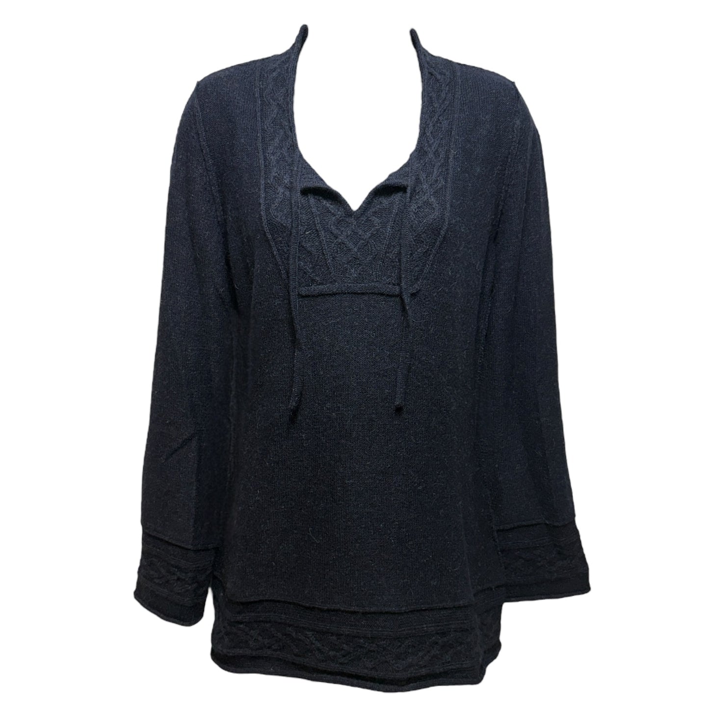 Alpaca Tunic Sweater By Peruvian Connection In Navy, Size: S