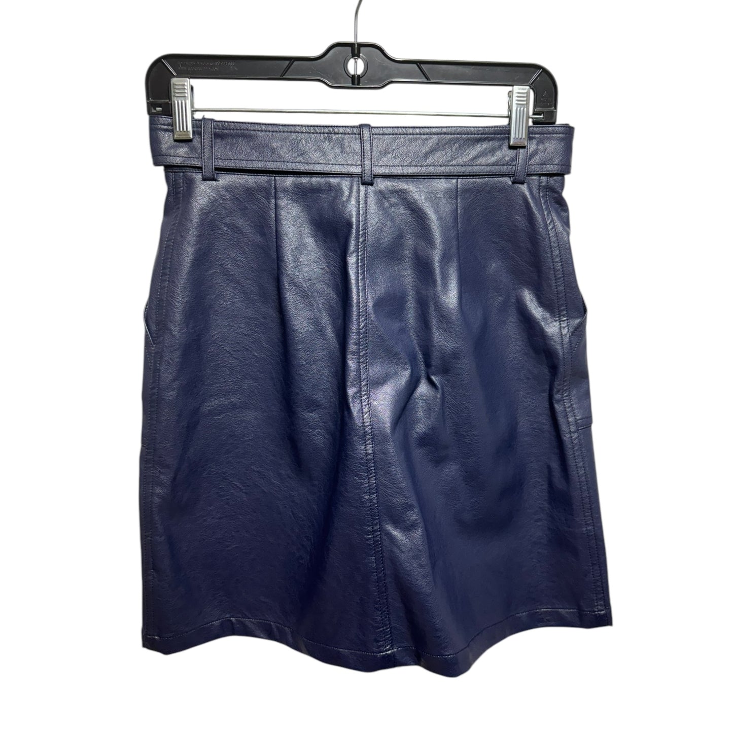 Faux Leather Belter Skirt Mini & Short By Frnch In Navy, Size: Xs