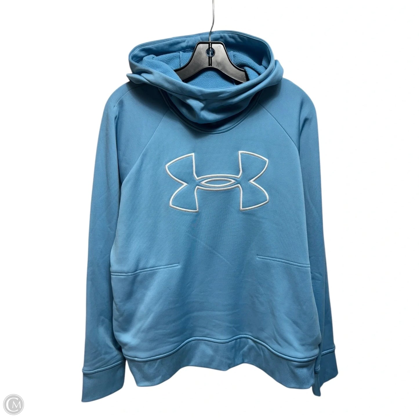 Athletic Sweatshirt Hoodie By Under Armour In Blue, Size: L