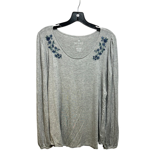 Floral EmbroideredTop Long Sleeve By American Eagle  Size: Xl