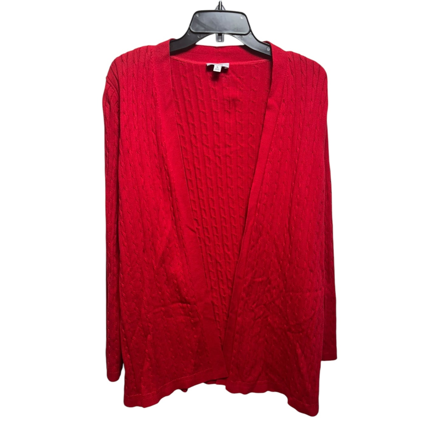 Sweater Cardigan By Kim Rogers In Red, Size: Xl