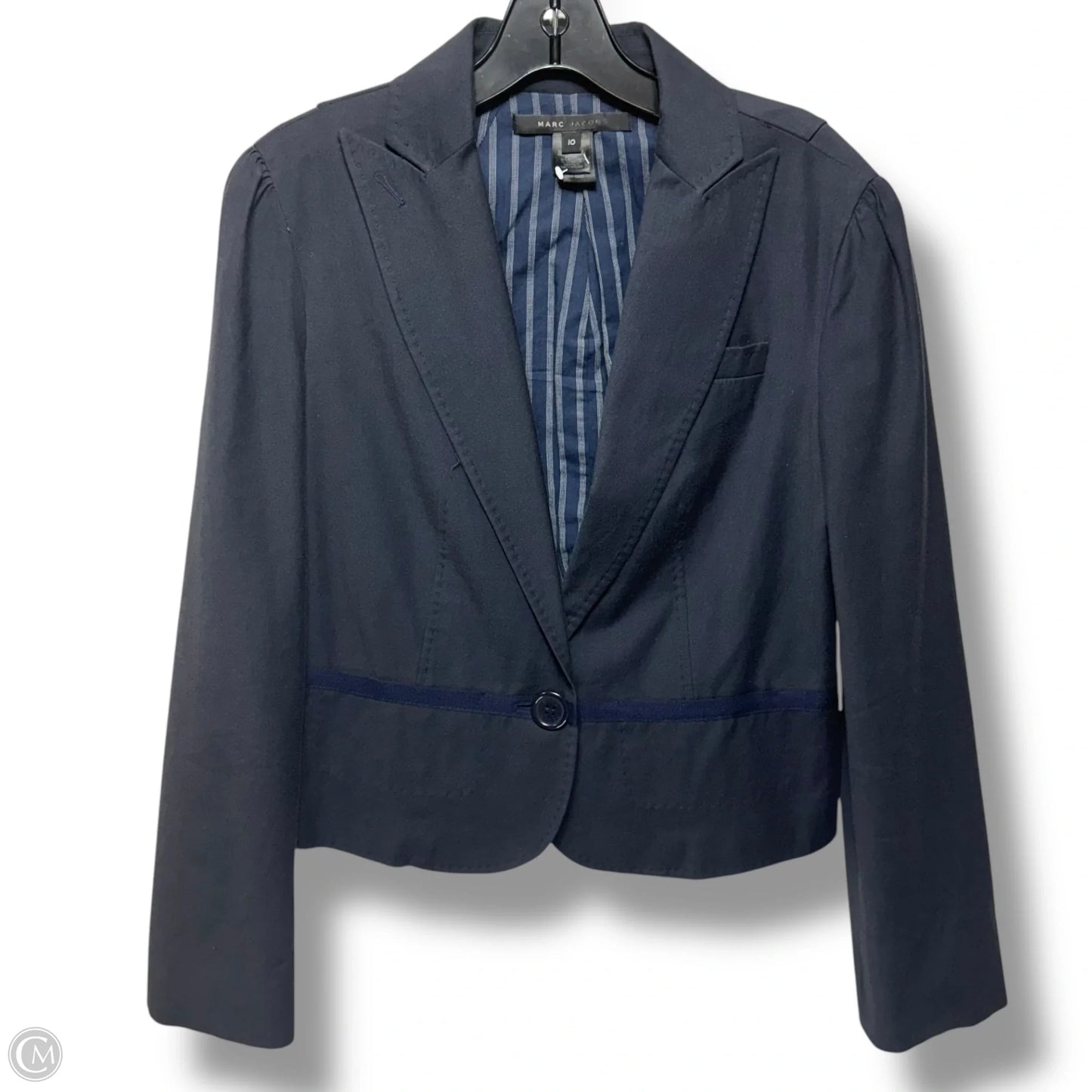 Blazer Luxury Designer By Marc Jacobs In Navy, Size: 10