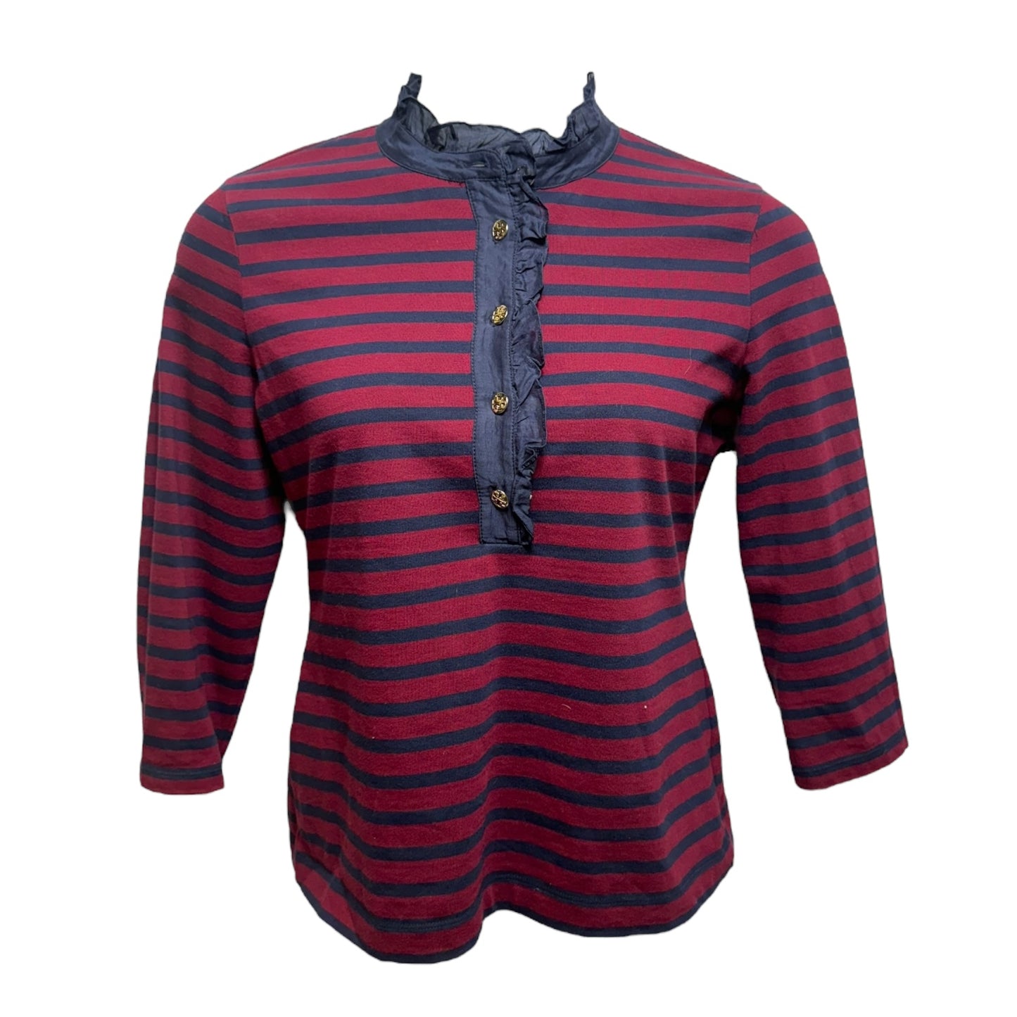 Top Long Sleeve Designer By Tory Burch In Striped Pattern, Size: L