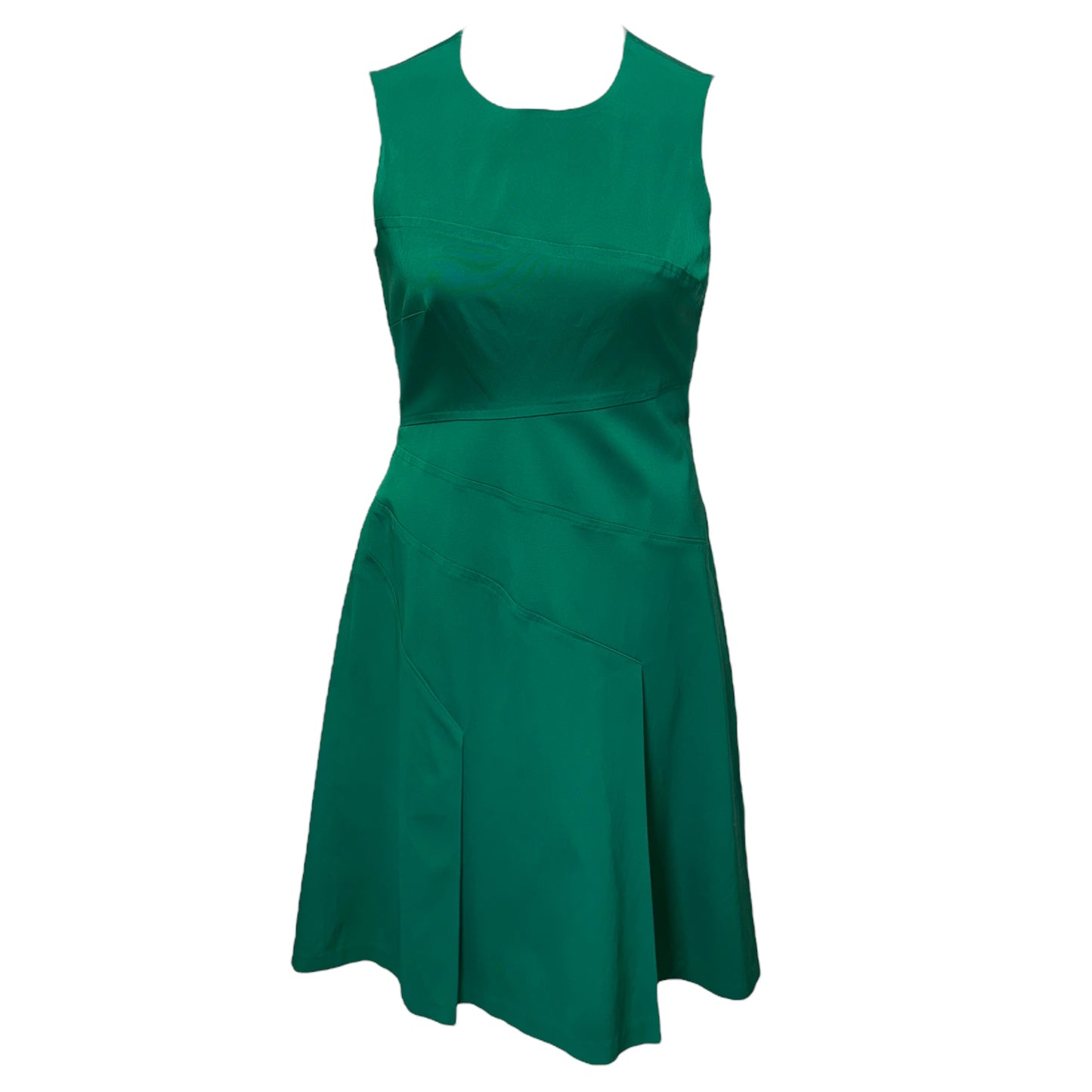 Fit & Flare Pleat Detail Midi Dress By Shoshanna In Green, Size: 10