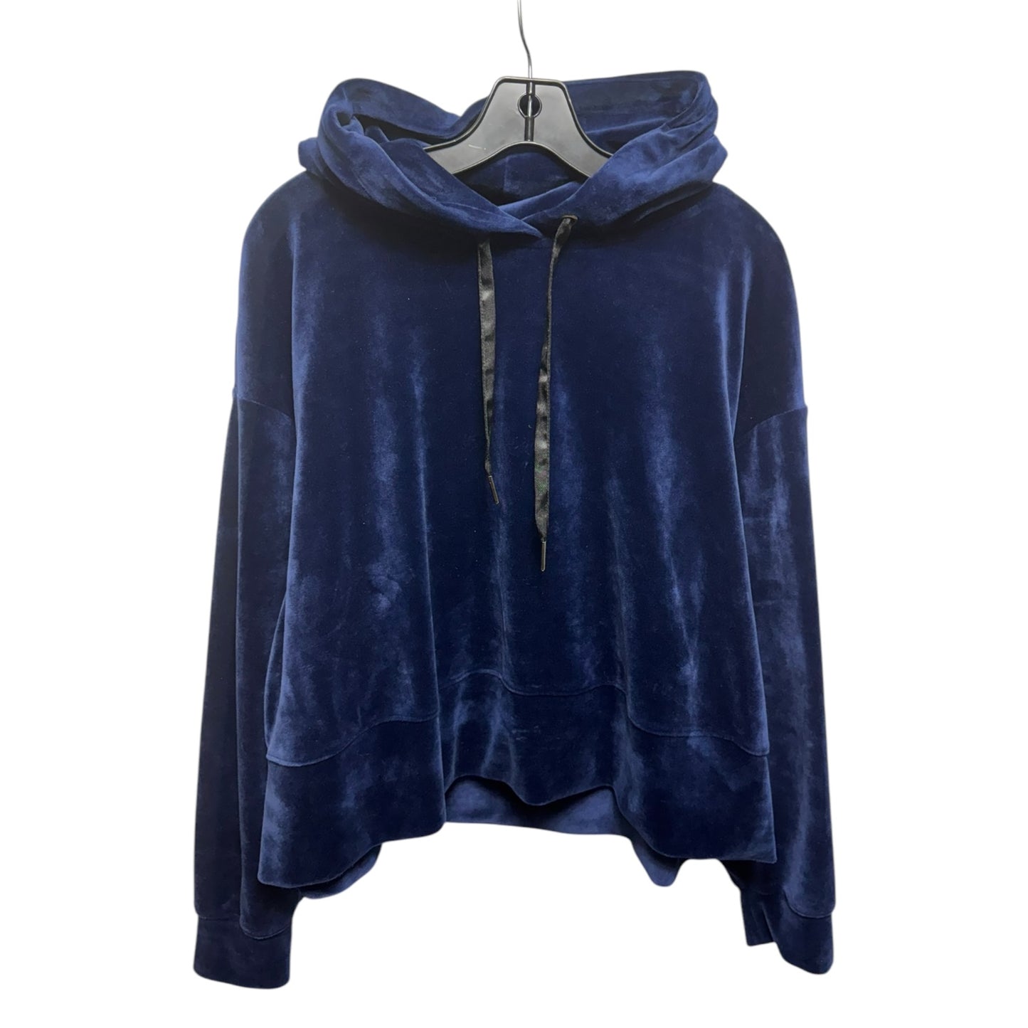 Velour Sweatshirt Hoodie By Philosophy In Blue, Size: L