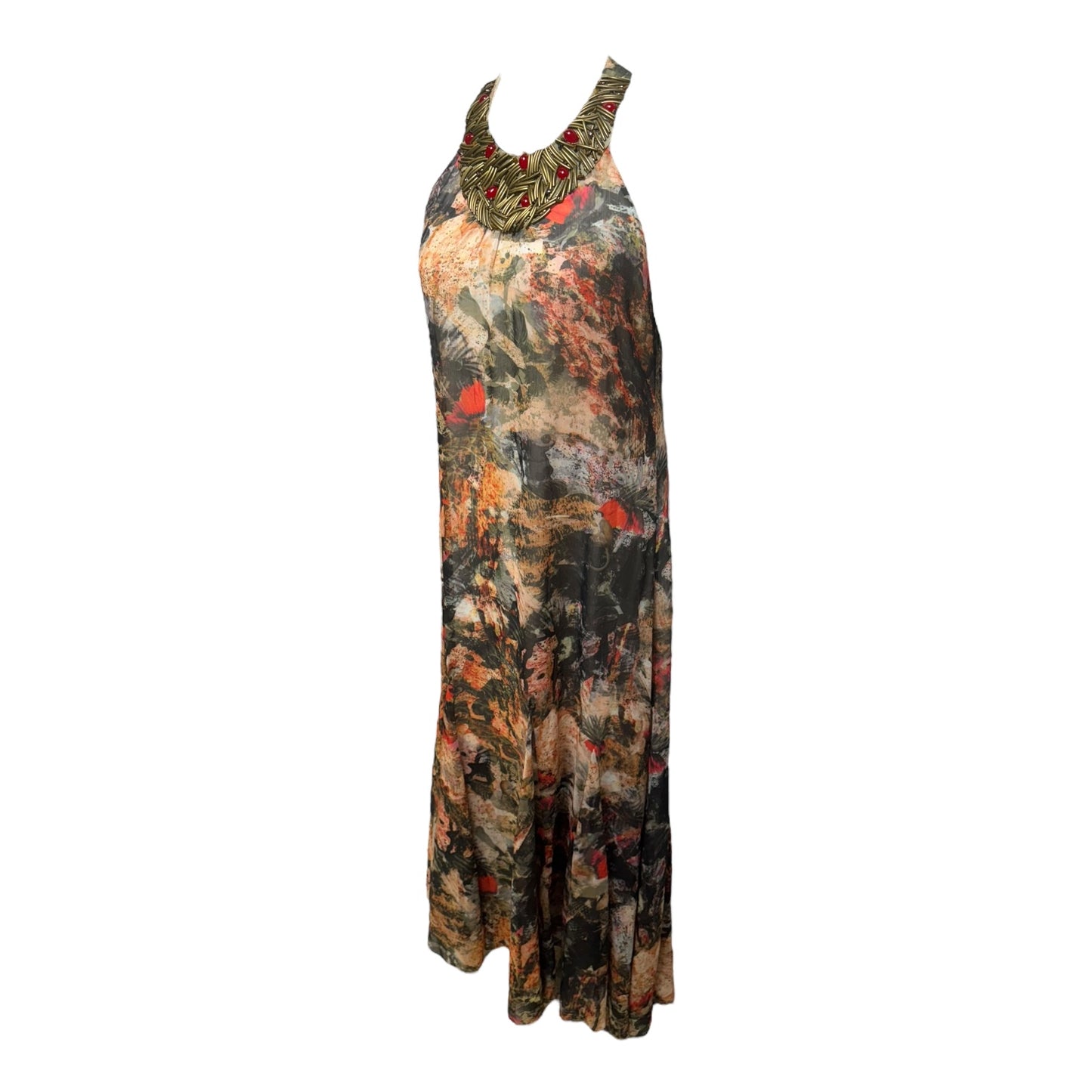 Shona Embellished Trapeze Dress Designer By Alice + Olivia In Jungle Safari Print, Size: M