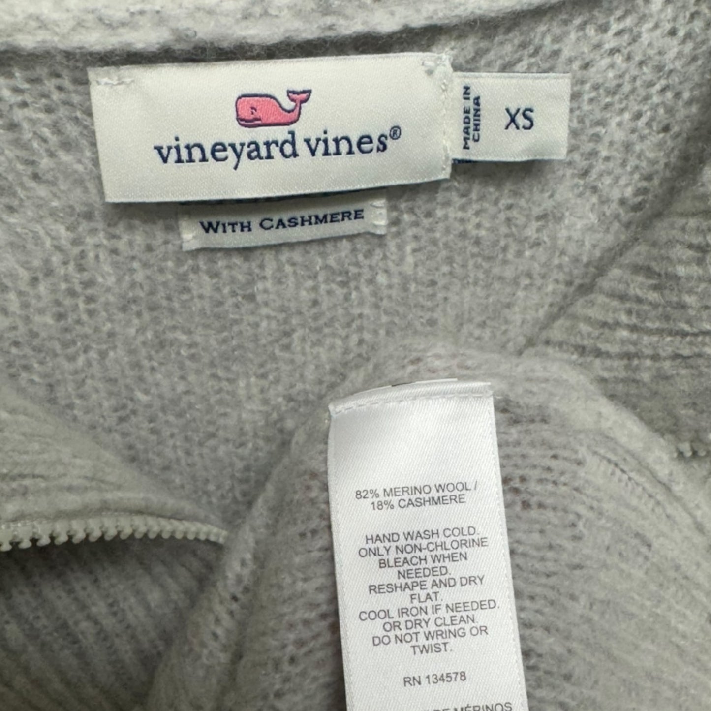 Sweater Cashmere By Vineyard Vines In Grey, Size: Xs