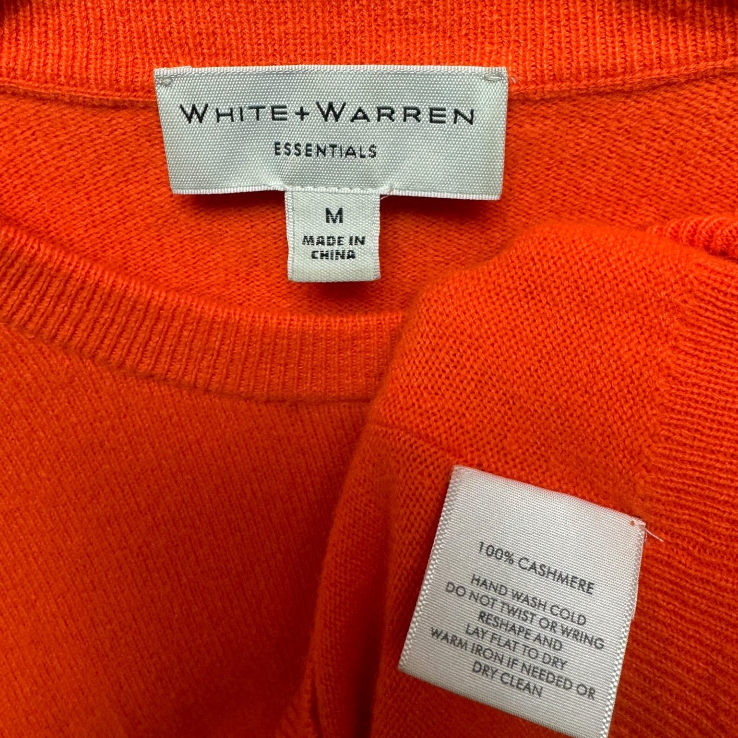 Crew Neck Cashmere Sweater By White And Warren In Orange, Size: M