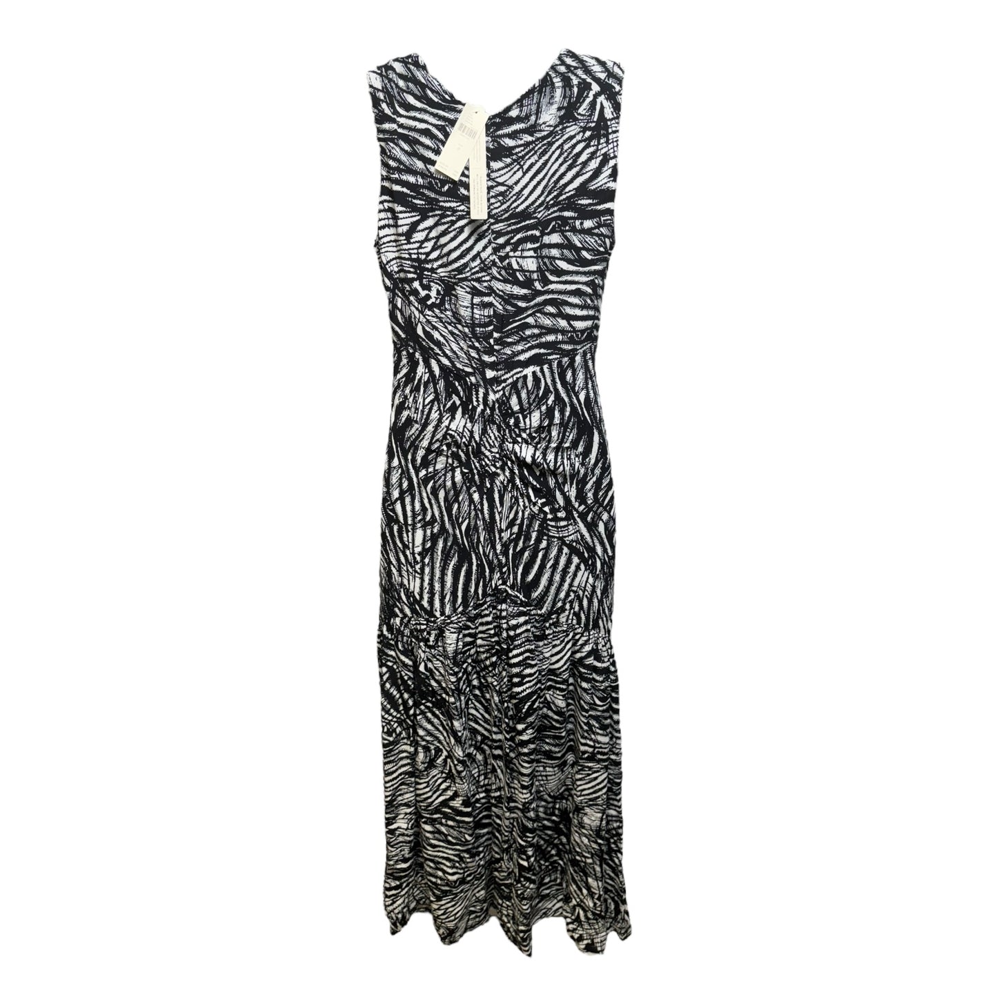 Ruched Drop Waist Dress Casual Maxi By Anthropologie In Black & White, Size: 0