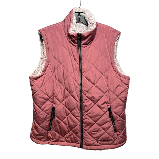 Fleece Lined Vest Puffer & Quilted By Free Country In Pink, Size: 1x