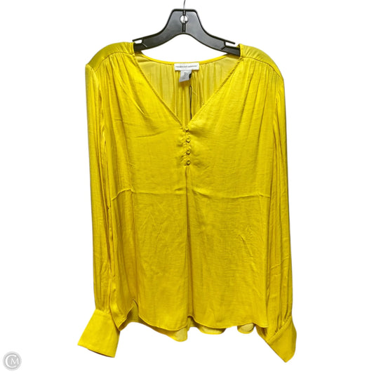 Blouse Long Sleeve By Cupcakes And Cashmere In Yellow, Size: L