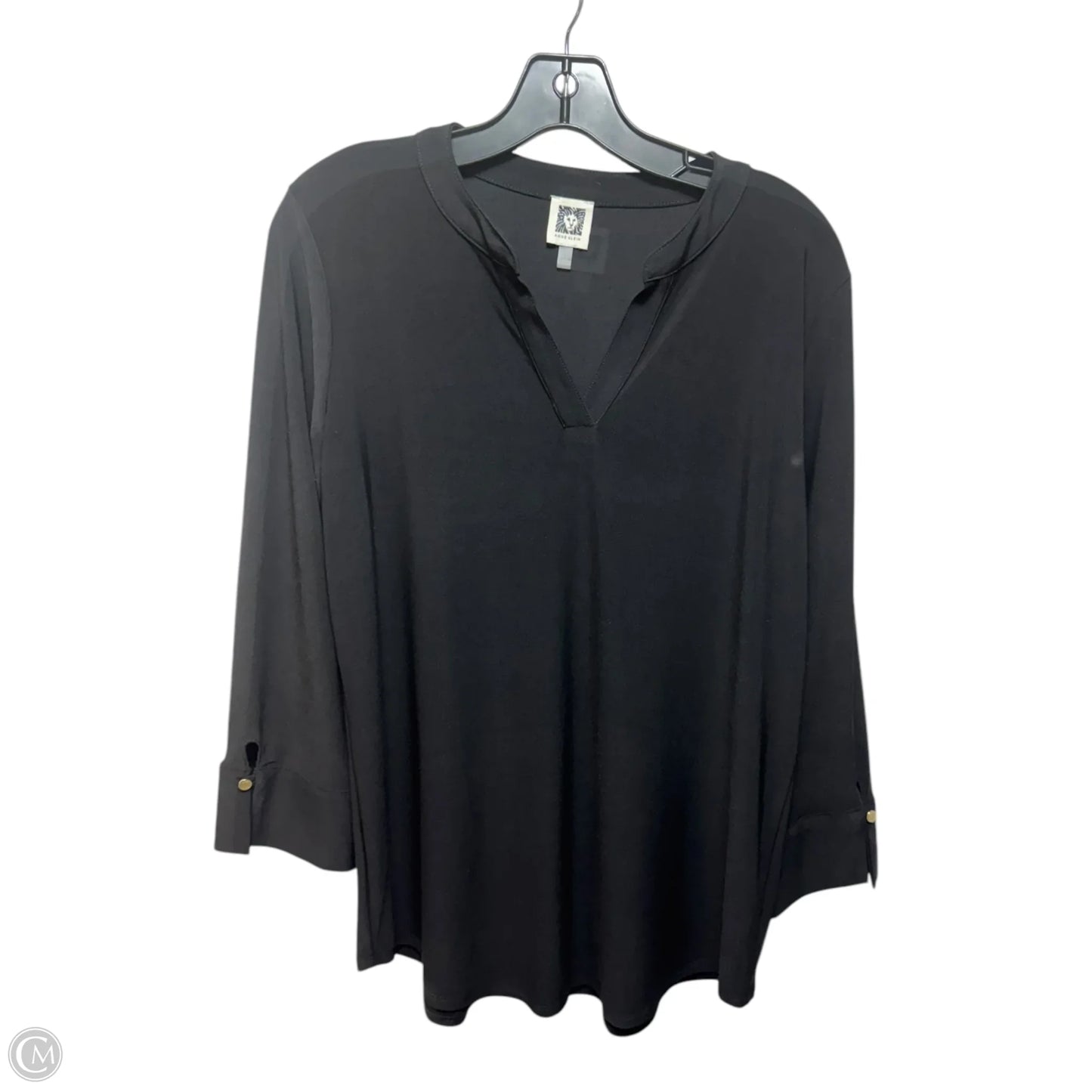 Top Long Sleeve By Anne Klein In Black, Size: L