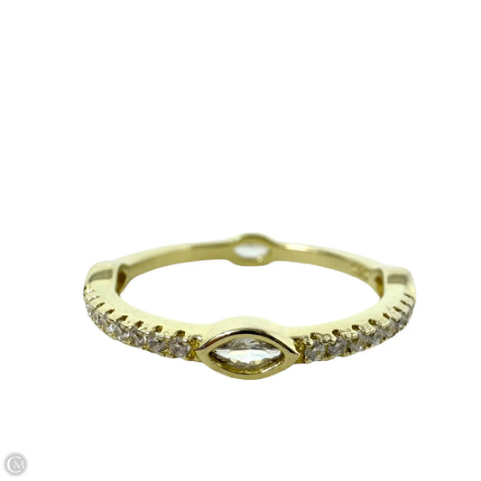 Marquise Cut Clear Stone &  Sterling Silver Band Ring By Unbranded, Size: 8