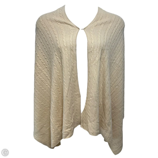 Cable Knit Shawl Cashmere By Precious Fibers In Cream, Size: Osfm