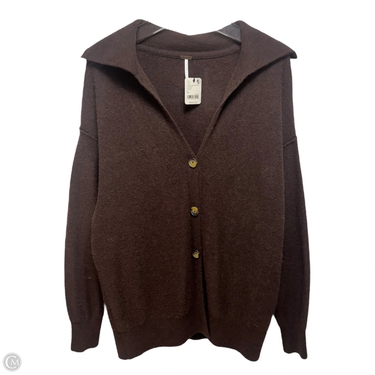 Sweater Cardigan Cashmere By Free People In Brown, Size: XS