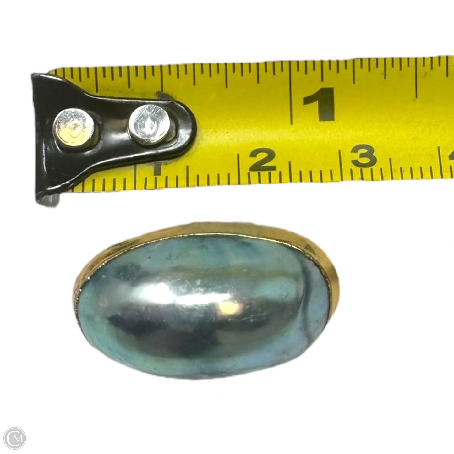 Mabe Pearl Oval Gold Studs