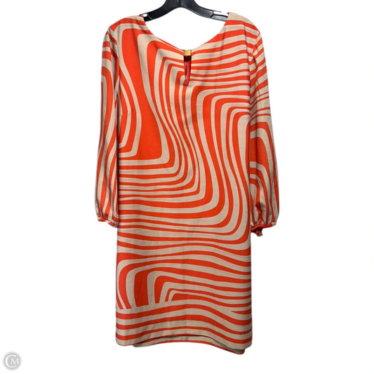 Dress Casual Midi By Tahari By Arthur Levine In Orange & Tan, Size: 16