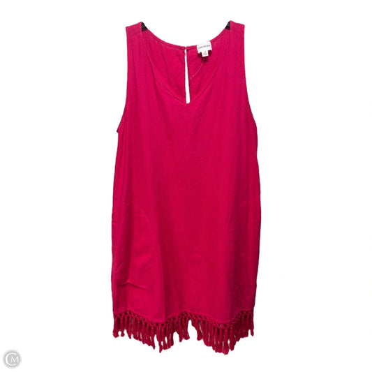 Linen Blend Tassel Hem Dress Casual Midi By For Cynthia In Pink, Size: S